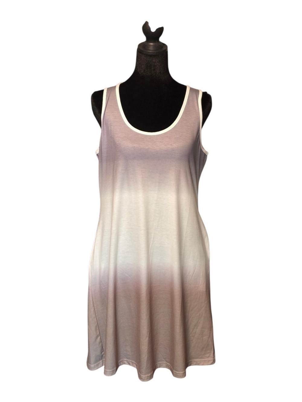 Sleeveless Ombre Mini Dress in Mauve and Cream